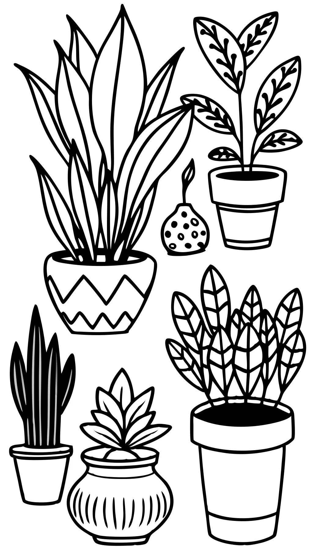 coloriage de pot de plantes